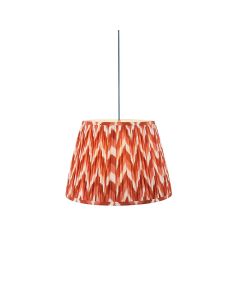 Eltham And Zigzag 40cm Apricot Orange Shade Ceiling Light With Blue Colour Braided Cable
