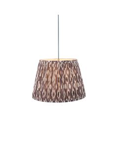 Eltham And Ikat 40cm Pearl Grey Shade Ceiling Light With Blue Colour Braided Cable