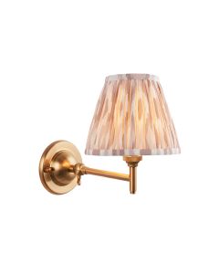 Dome Fold And Ikat 16cm Neutral Shade Wall Light In Brushed Aged Brass