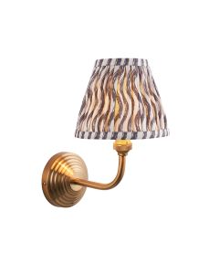 Obelisk Arc And Ripple 16cm Pearl Grey Shade Wall Light In Brushed Aged Brass