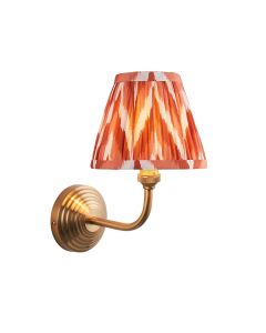 Obelisk Arc And Zigzag 16cm Apricot Orange Shade Wall Light In Brushed Aged Brass