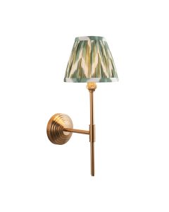 Obelisk T Bar And Zigzag 16cm Cotswold Green Shade Wall Light In Brushed Aged Brass