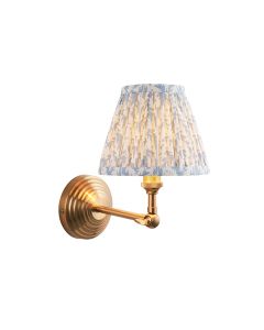 Obelisk Wing And Leaf 16cm Shell Bay Blue Shade Wall Light In Brushed Aged Brass