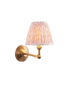 Obelisk Wing And Leaf 16cm Peachy Keen Shade Wall Light In Brushed Aged Brass