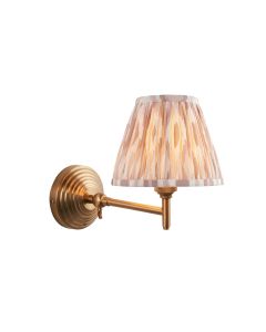 Obelisk Fold And Ikat 16cm Neutral Shade Wall Light In Brushed Aged Brass
