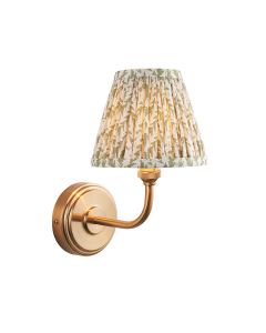 Step Arc And Leaf 16cm Herb Garden Green Shade Wall Light In Brushed Aged Brass