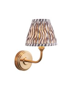 Step Arc And Ripple 16cm Pearl Grey Shade Wall Light In Brushed Aged Brass