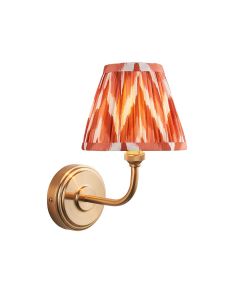 Step Arc And Zigzag 16cm Apricot Orange Shade Wall Light In Brushed Aged Brass