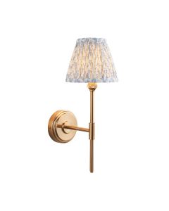 Step T Bar And Leaf 16cm Shell Bay Blue Shade Wall Light In Brushed Aged Brass