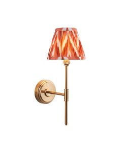 Step T Bar And Zigzag 16cm Apricot Orange Shade Wall Light In Brushed Aged Brass