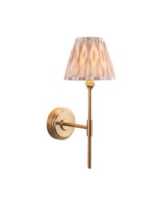 Step T Bar And Ikat 16cm Neutral Shade Wall Light In Brushed Aged Brass