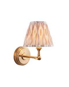 Step Wing And Ikat 16cm Neutral Shade Wall Light In Brushed Aged Brass