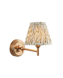 Step Fold And Leaf 16cm Herb Garden Green Shade Wall Light In Brushed Aged Brass