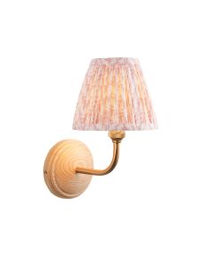 Wood Arc And Leaf 16cm Peachy Keen Shade Wall Light In Brushed Aged Brass
