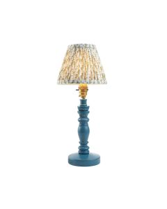 Bibury And Leaf 16cm Herb Garden Green Fabric Shade Table Lamp In Satin Marlin Blue
