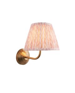 Obelisk Arc And Leaf 20cm Peachy Keen Shade Wall Light In Brushed Aged Brass