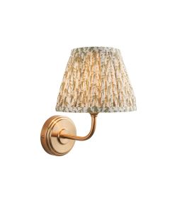 Step Arc And Leaf 20cm Herb Garden Green Shade Wall Light In Brushed Aged Brass