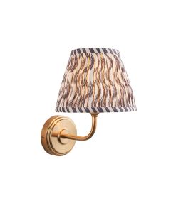 Step Arc And Ripple 20cm Pearl Grey Shade Wall Light In Brushed Aged Brass