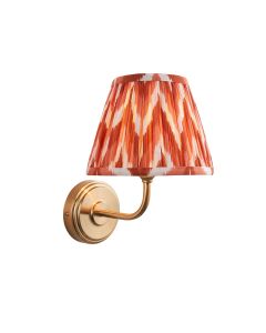 Step Arc And Zigzag 20cm Apricot Orange Shade Wall Light In Brushed Aged Brass
