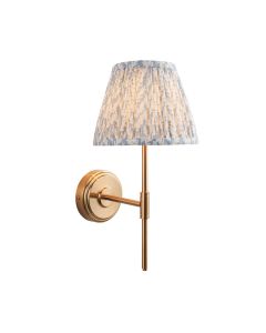 Step T Bar And Leaf 20cm Shell Bay Blue Shade Wall Light In Brushed Aged Brass