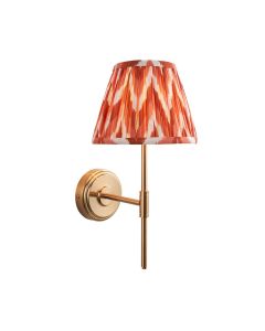 Step T Bar And Zigzag 20cm Apricot Orange Shade Wall Light In Brushed Aged Brass