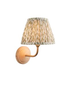 Wood Arc And Leaf 20cm Herb Garden Green Shade Wall Light In Brushed Aged Brass