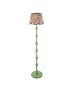 Carnaby And Leaf 35cm Pearl Grey Shade Floor Lamp With Satin Cotswold Green Base