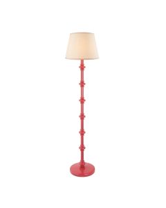 Carnaby And Ivy 35cm Vintage White Shade Floor Lamp With Satin Pink Clay Base