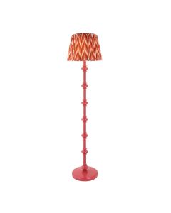Carnaby And Zigzag 35cm Apricot Orange Shade Floor Lamp Satin Pink Clay Base