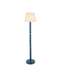 Higgledy And Ivy 35cm Vintage White Shade Floor Lamp With High Gloss Marlin Blue Base