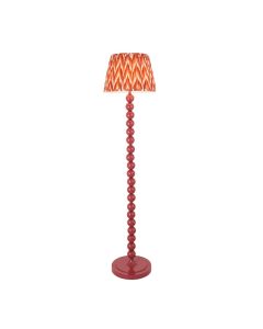 Higgledy And Zigzag 35cm Apricot Orange Shade Floor Lamp With Gloss Pink Clay Base