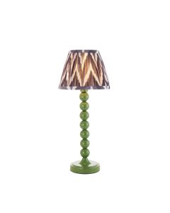 Higgledy And Zigzag 20cm Pearl Grey Shade Table Lamp With Gloss Cotswold Green Base