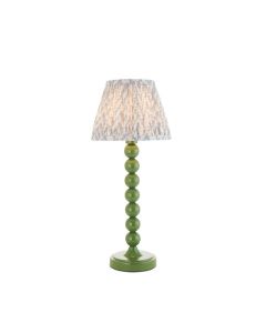 Higgledy And Leaf 20cm Shell Bay Blue Shade Table Lamp With High Gloss Cotswold Green Base