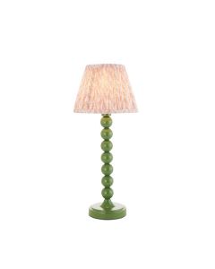 Higgledy And Leaf 20cm Peachy Keen Shade Table Lamp With High Gloss Cotswold Green Base