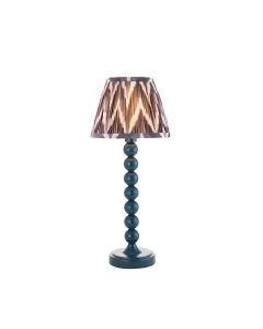 Higgledy And Zigzag 20cm Pearl Grey Shade Table Lamp With Gloss Marlin Blue Base