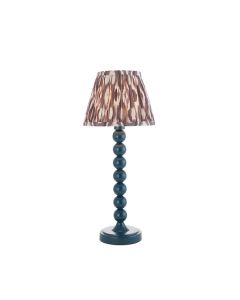 Higgledy And Ikat 20cm Pearl Grey Shade Table Lamp With High Gloss Marlin Blue Base