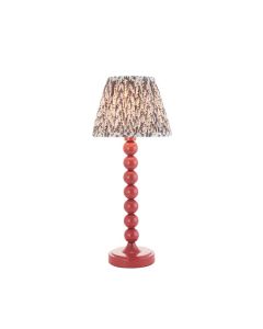 Higgledy And Leaf 20cm Pearl Grey Shade Table Lamp With High Gloss Pink Clay Base
