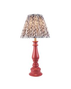 Myrtle And Leaf 25cm Pearl Grey Shade Table Lamp With Gloss Pink Clay Base
