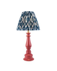 Myrtle And Ikat 25cm Marlin Blue Shade Table Lamp With Gloss Pink Clay Base