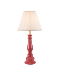 Myrtle And Ivy 25cm Vintage White Shade Table Lamp With Gloss Pink Clay Base