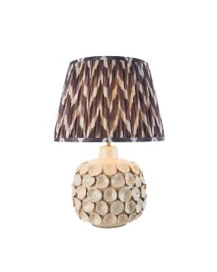 Bibury And Ripple 16cm Pearl Grey Fabric Shade Table Lamp In Satin Pink Clay