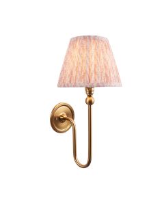 Santiago And Leaf 20cm Peachy Keen Shade Wall Light In Brushed Aged Brass