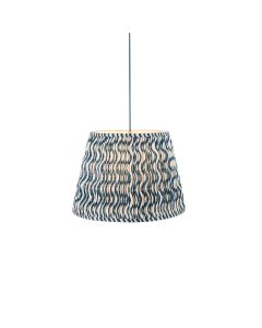 Eltham And Ripple 40cm Marlin Blue Shade Ceiling Light With Blue Colour Braided Cable