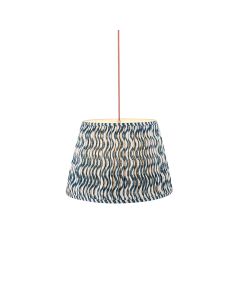 Eltham And Ripple 40cm Marlin Blue Shade Ceiling Light With Red Colour Braided Cable
