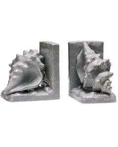 Imperia Dolomite Set Of 2 Conch Bookends In Grey