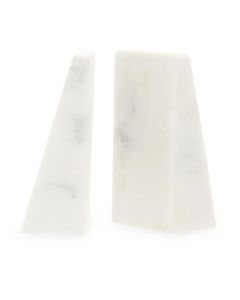 Koper Marble Set Of 2 Bookends In White