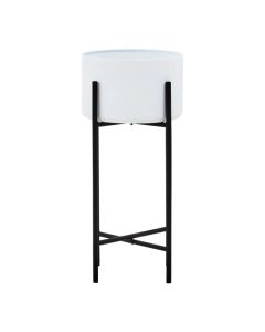 Trosa Large Metal Floor Standing Planter In White And Black