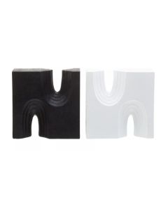 Broc Stonepowder Set Of 2 Bookends In Black And White