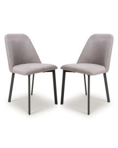 Linden Natural Linen Effect Dining Chairs In Pair