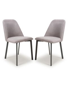 Linden Natural Linen Effect Dining Chairs In Pair